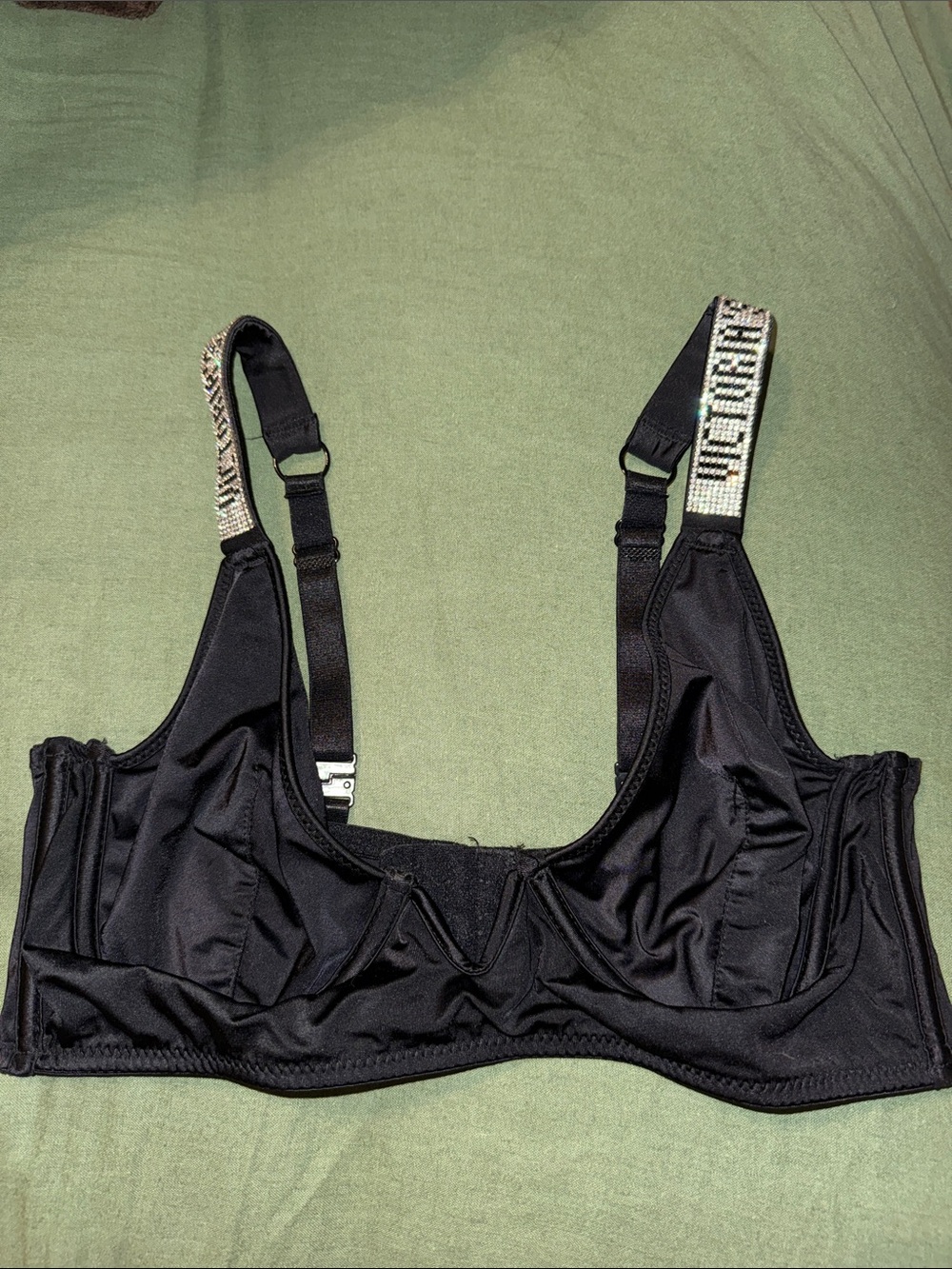 Black Victoria’s Secret Rhinestone bra 38D